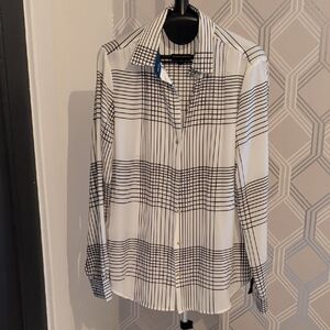 Banana Republic Navy and White Striped Shirt